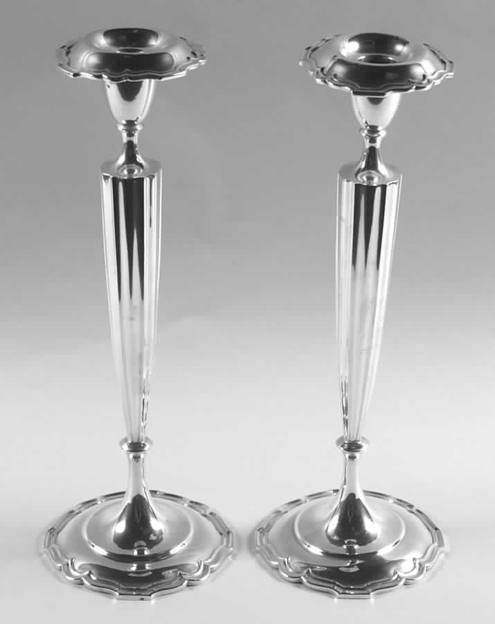 Winchester (Sterling, 1910, Hollowware) Pair of Candlesticks by Shreve Silver-1