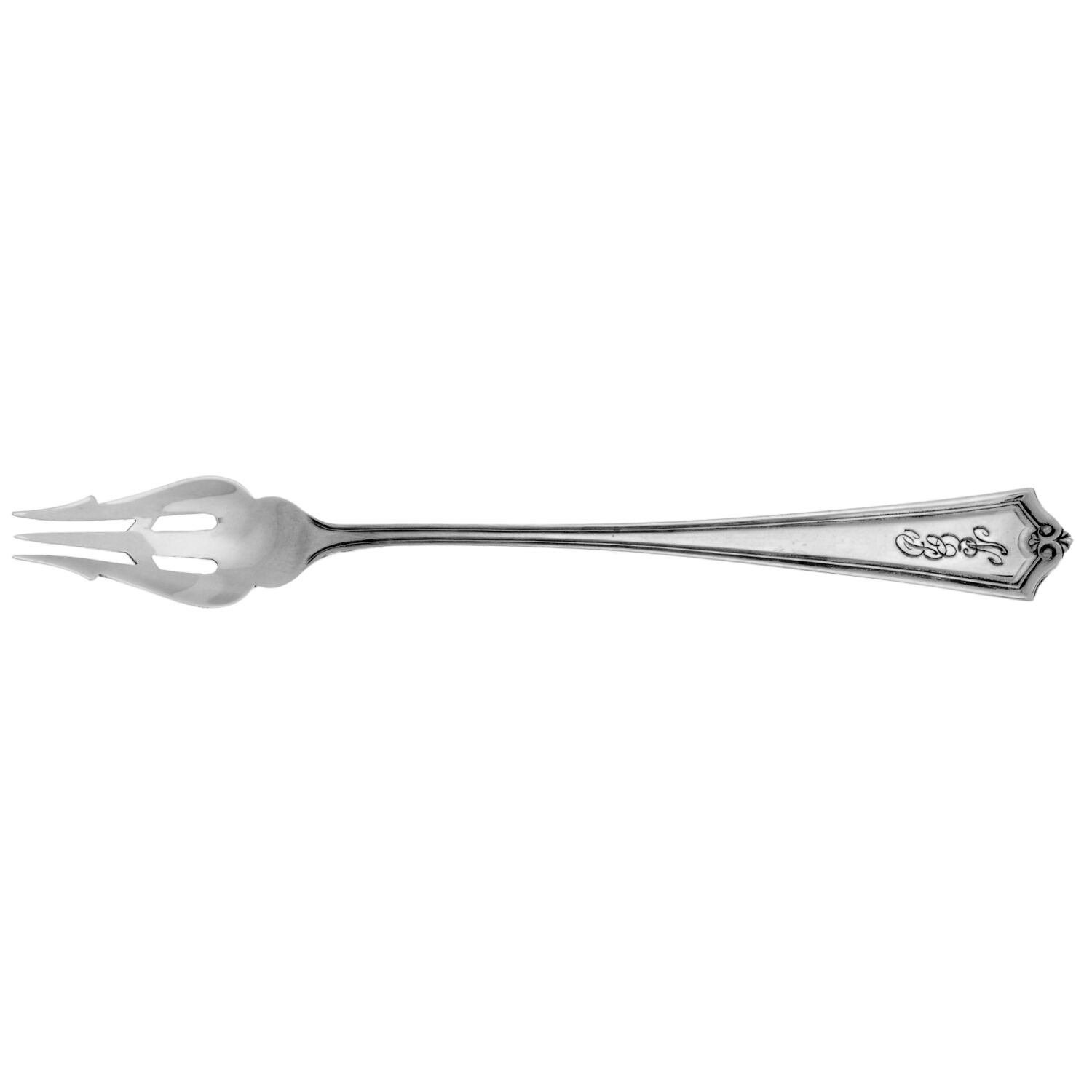 Potomac (Sterling, 1930, Monograms) Olive Fork by Saart Brothers-1