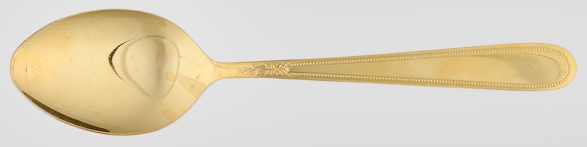 Golden Beaded Elegance (Gold Electroplate) Tablespoon (Serving Spoon) by Stanley Roberts-1
