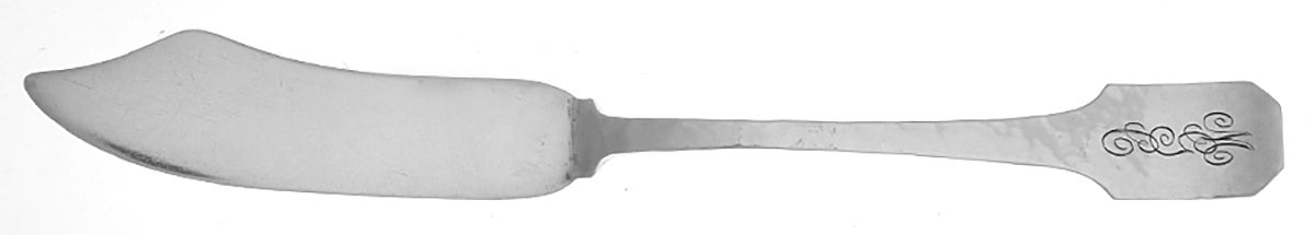Norman Hammered (Sterling, 1909) Flat Handle Master Butter Knife by Shreve Silver-1
