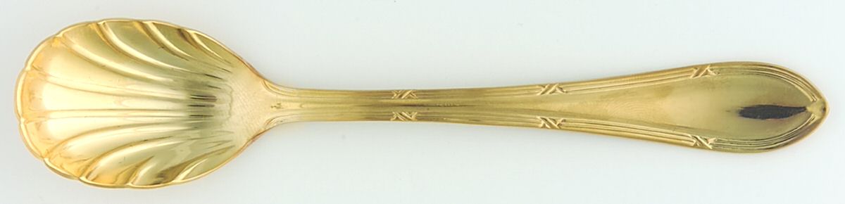 SBB6 (GOLD ELECTROPLATE) Sugar Shell Spoon by SBS Bestecke-1