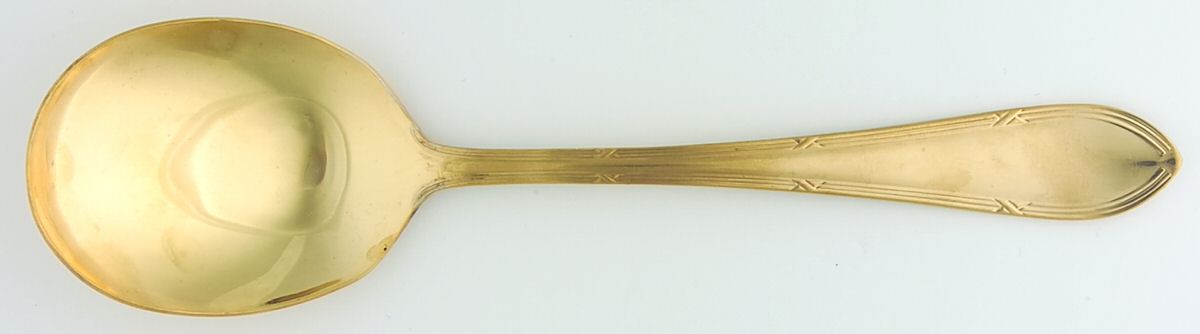 SBB6 (GOLD ELECTROPLATE) Solid Smooth Casserole Spoon by SBS Bestecke-1