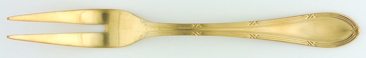 SBB6 (GOLD ELECTROPLATE) Small 2-Tine Cold Meat Serving Fork by SBS Bestecke-1