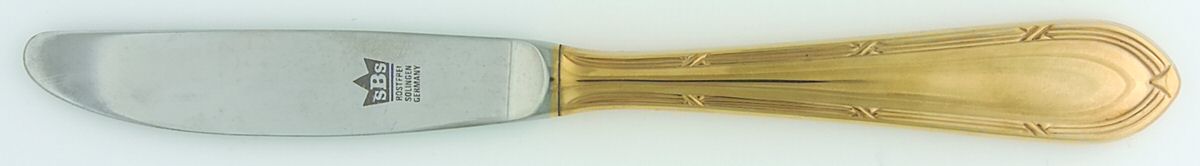 SBB6 (GOLD ELECTROPLATE) Modern Solid Knife by SBS Bestecke-1