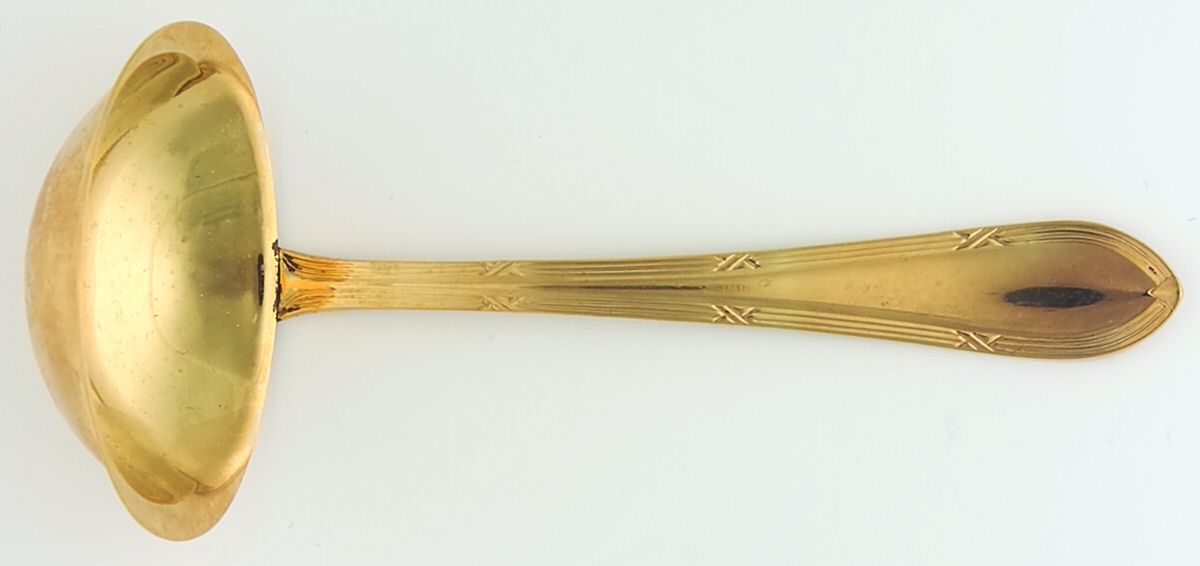 SBB6 (GOLD ELECTROPLATE) Solid Gravy Ladle by SBS Bestecke-1
