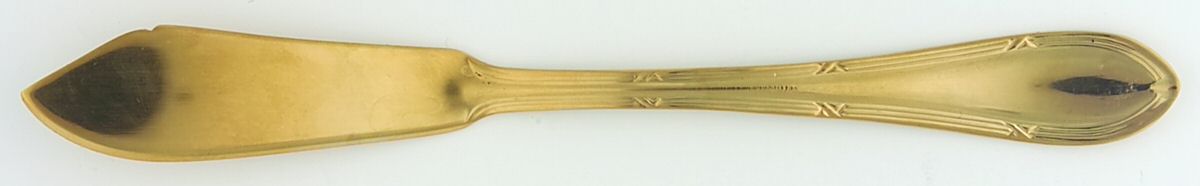SBB6 (GOLD ELECTROPLATE) Flat Handle Master Butter Knife by SBS Bestecke-1