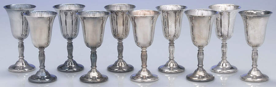 Silverplate Hollowware (Set of 10) Cordial Cup by Sheffield Silver Co (USA)-1