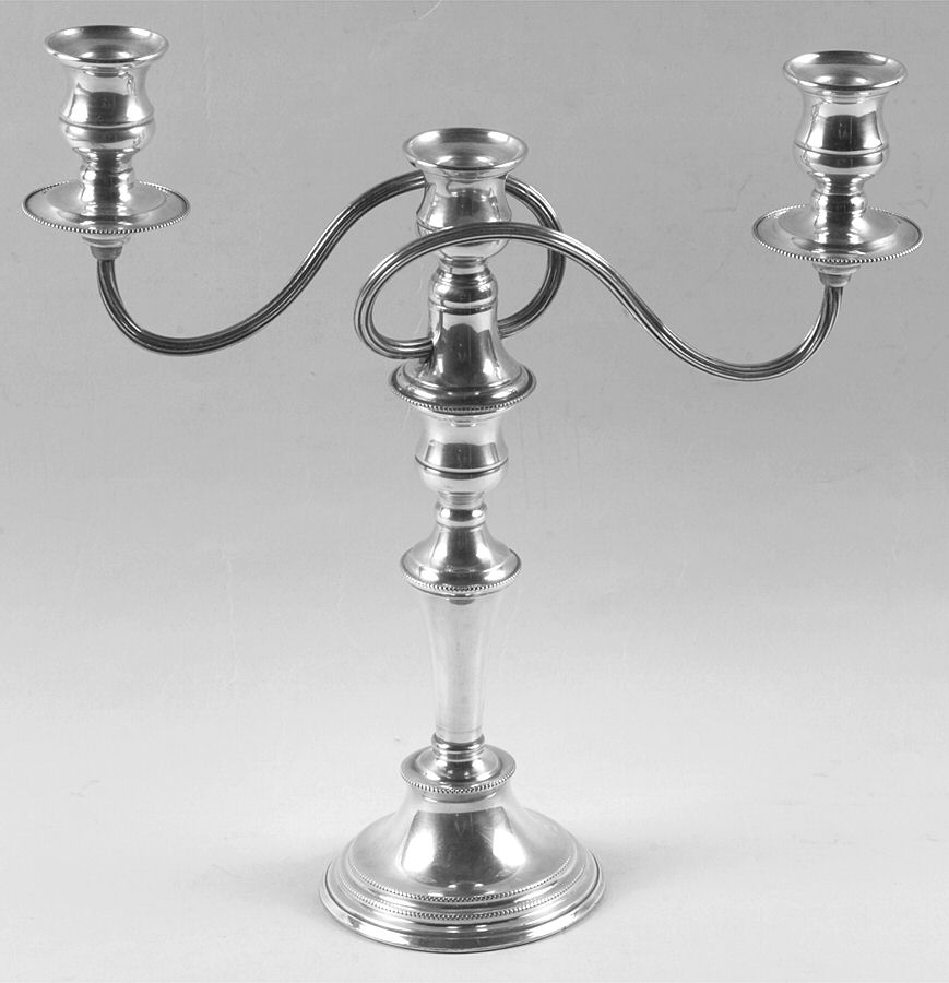 Silverplate Hollowware 3-Light Candelabra by Sheffield Silver Co (USA)-1