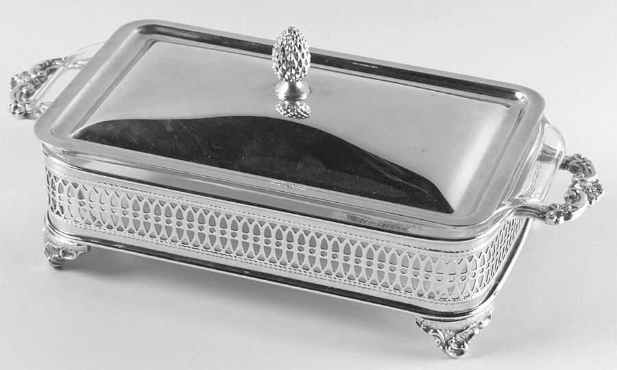 Silverplate Hollowware Bake and Serve Buffet Dish with Liner by Sheffield Silver Co (USA)-1