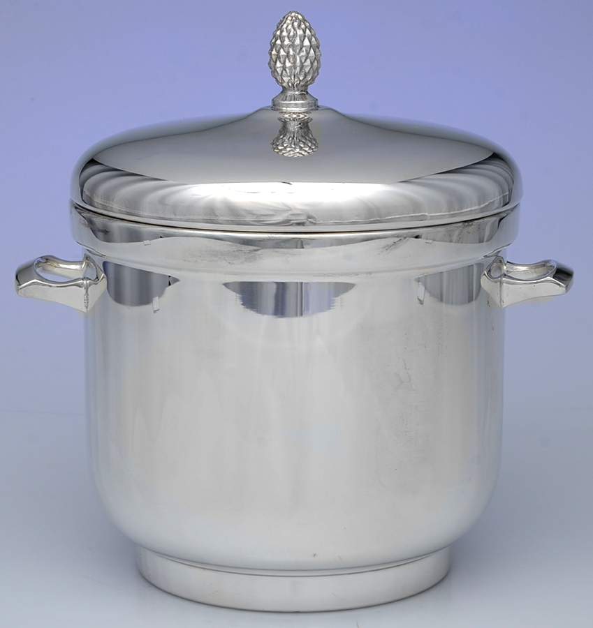 Silverplate Hollowware Ice Bucket & Glass Liner by Sheffield Silver Co (USA)-1