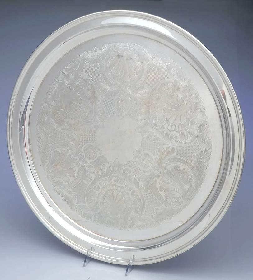 Silverplate Hollowware Round Tray For Punch Bowl by Sheffield Silver Co (USA)-1