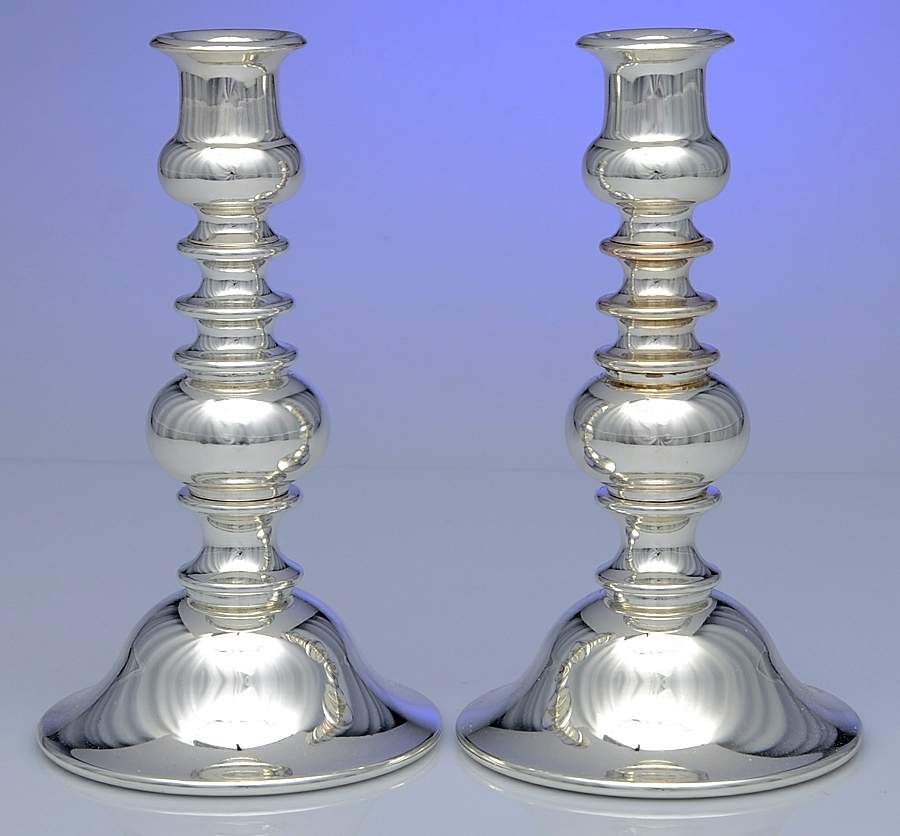 Silverplate Hollowware Pair of 8" Candlesticks by Sheffield Silver Co (USA)-1