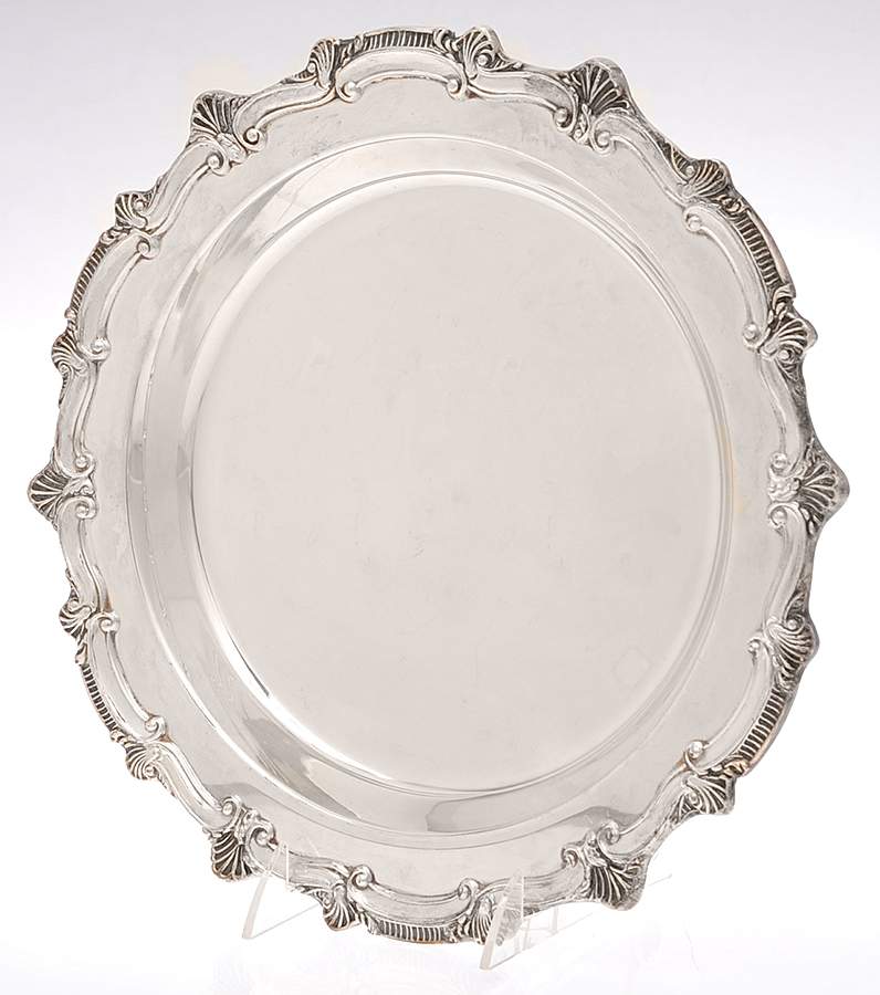 Silverplate Hollowware Footed Pie Plate by Sheffield Silver Co (USA)-1