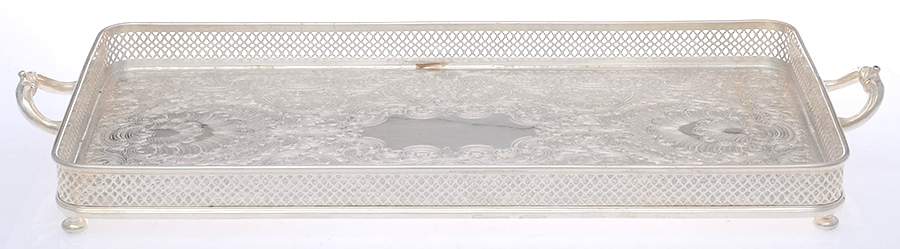 Silverplate Hollowware 14" Gallery Tray by Sheffield Silver Co (USA)-1