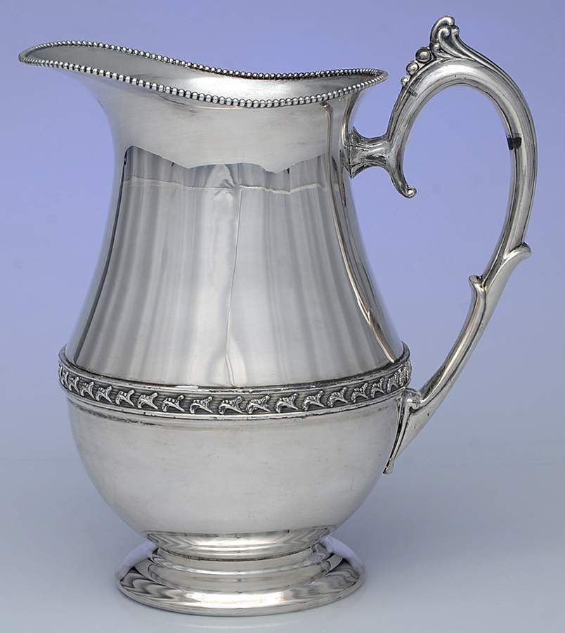 SHV1 (Silverplate, Hollowware) Plated Water Pitcher with Ice Lip by Sheets-Rockford-1