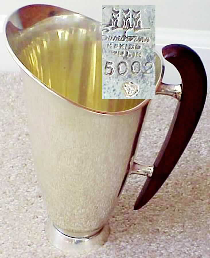 5002 (Sterling, Hollowware) Sterling Water Pitcher by Sanborns (Mexico)-1
