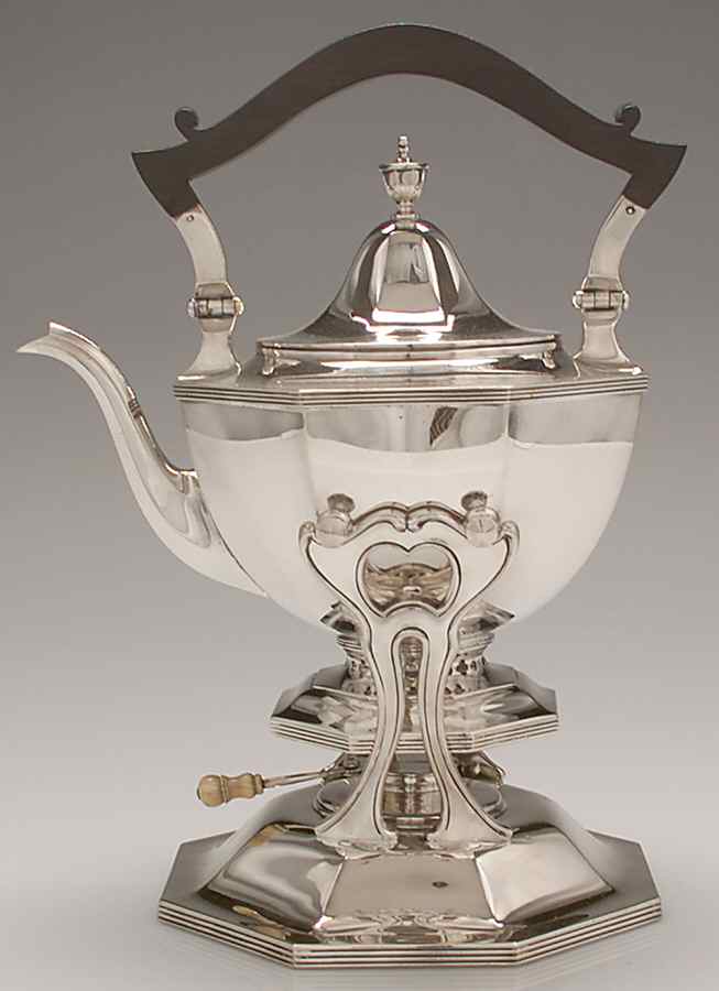 B40 (Sterling, Hollowware) Kettle, Stand & Burner by Shreve Crump & Low-1