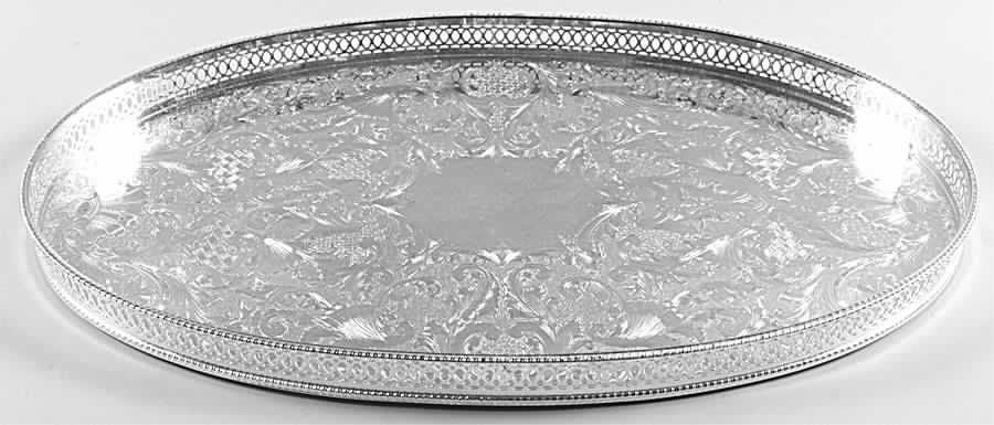 Mara (Silverplate, Hollowware) 20" Gallery Tray by Sheffield Silver Co (USA)-1