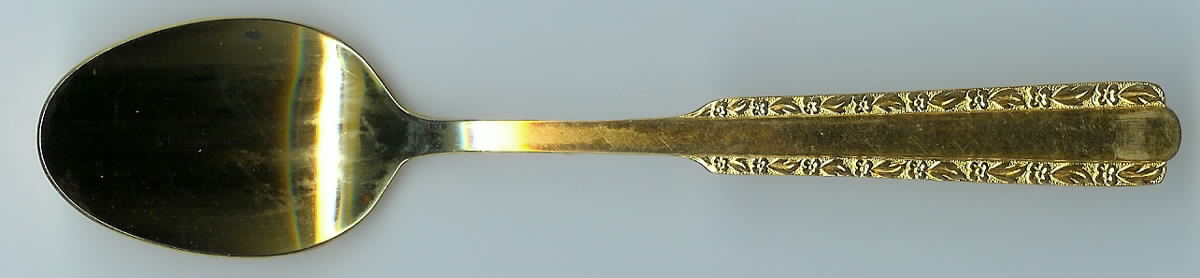 SRB233 (GOLD ELECTROPLATE) Place/Oval Soup Spoon by Stanley Roberts-1