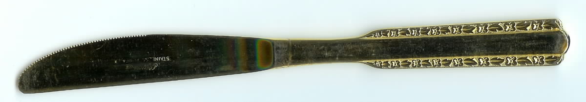 SRB233 (GOLD ELECTROPLATE) Modern Solid Knife by Stanley Roberts-1