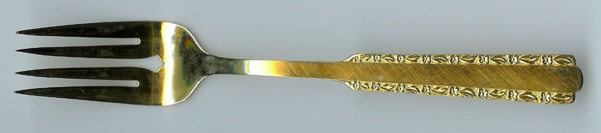 SRB233 (GOLD ELECTROPLATE) Individual Salad Fork by Stanley Roberts-1