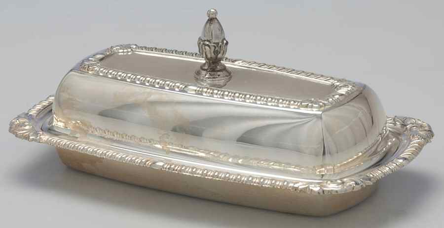 1030 (Silverplate, Hollowware) 1/4 Pound Covered Butter by Sheets-Rockford-1