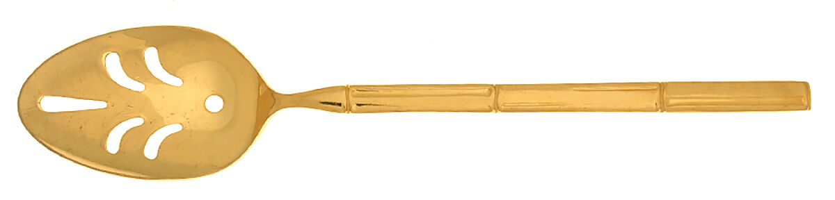 Golden Bambu (Gold Electroplate, Single) Pierced Tablespoon (Serving Spoon) by Stanley Roberts-1