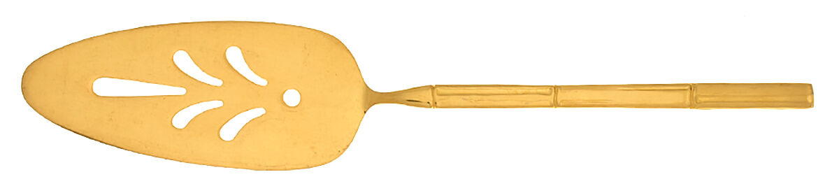 Golden Bambu (Gold Electroplate, Single) Solid Pierced Pie Server by Stanley Roberts-1