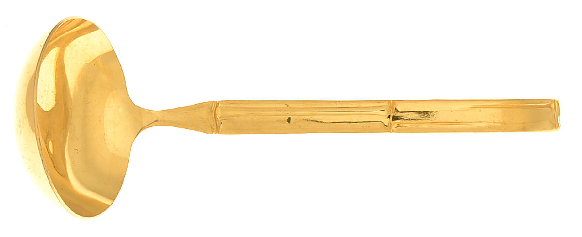 Golden Bambu (Gold Electroplate, Single) Solid Gravy Ladle by Stanley Roberts-1