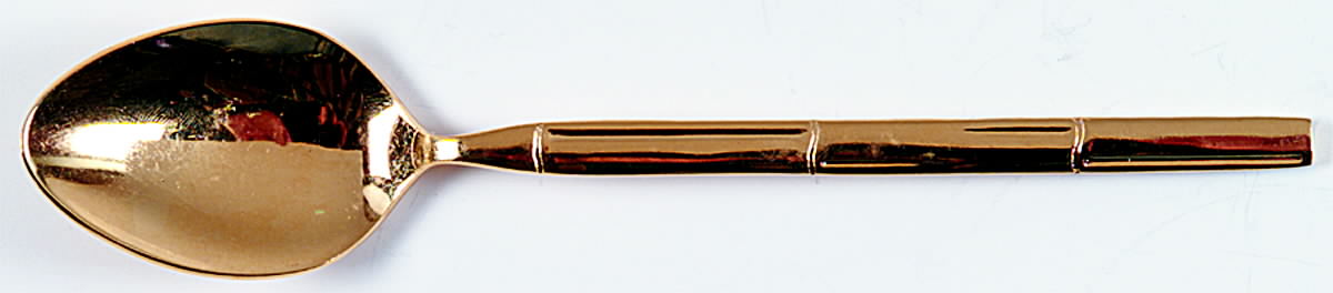 Golden Bambu (Gold Electroplate, Single) Teaspoon by Stanley Roberts-1