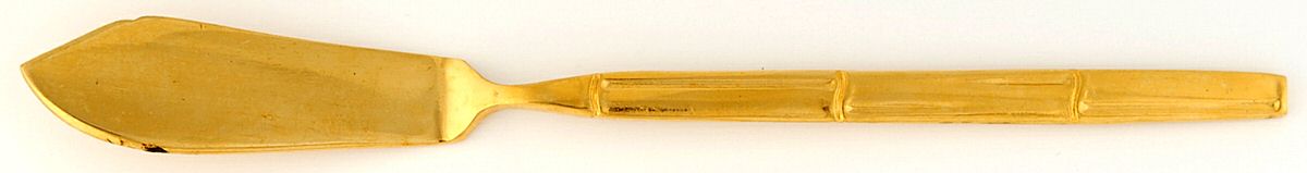 Golden Bambu (Gold Electroplate, Single) Flat Handle Master Butter Knife by Stanley Roberts-1