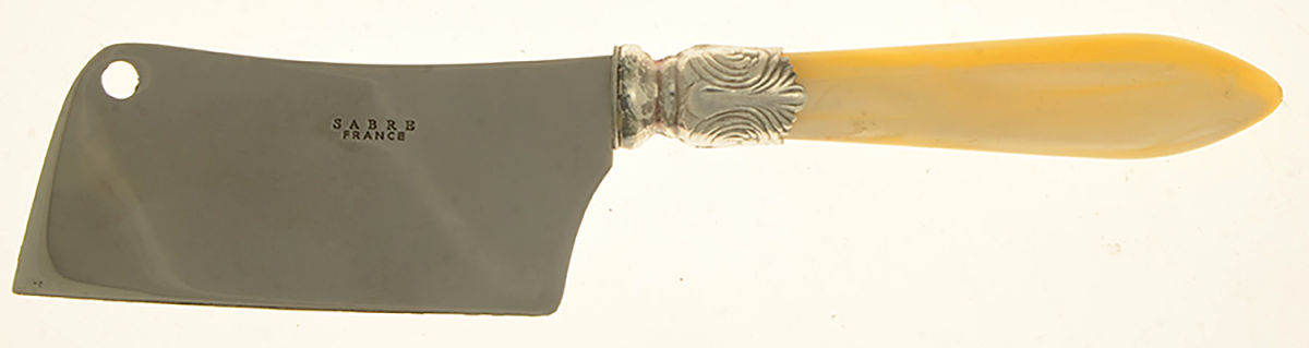 Baguette-Pearlized (Stainless) Cheese Cleaver with Stainless Blade by Sabre-1