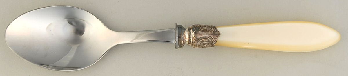 Baguette-Pearlized (Stainless) Dessert/Oval Soup Spoon by Sabre-1