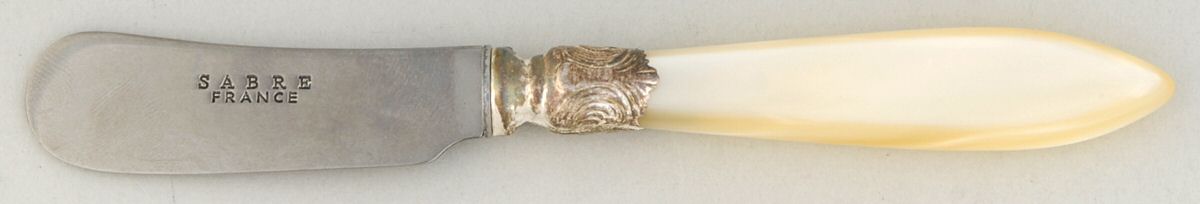 Baguette-Pearlized (Stainless) Butter Spreader Hollow Hdl-Paddle/Stainless Blade by Sabre-1