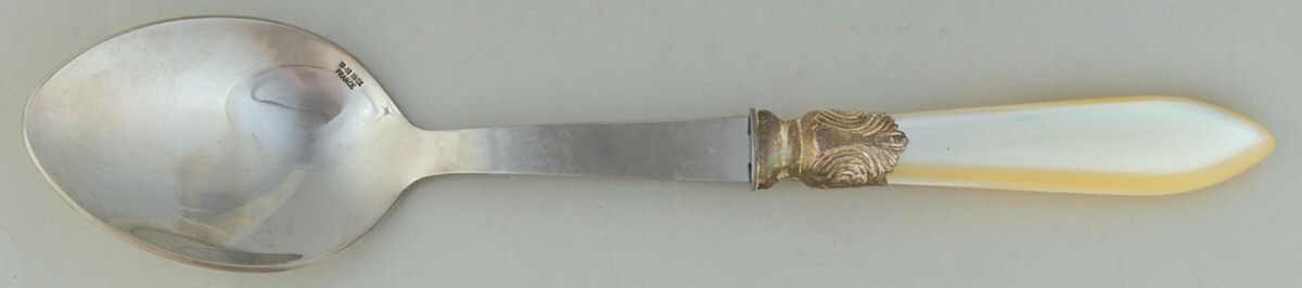Baguette-Pearlized (Stainless) Solid Serving Spoon by Sabre-1