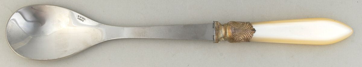 Baguette-Pearlized (Stainless) Salad Servng Spoon with Stainless Bowl by Sabre-1