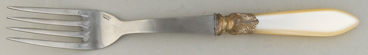 Baguette-Pearlized (Stainless) Solid Serving Fork by Sabre-1