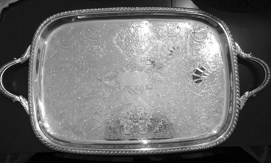 5-165 (Silverplate, Hollowware) Large Silverplate Waiter Tray by Sheffield Silver Co (USA)-1