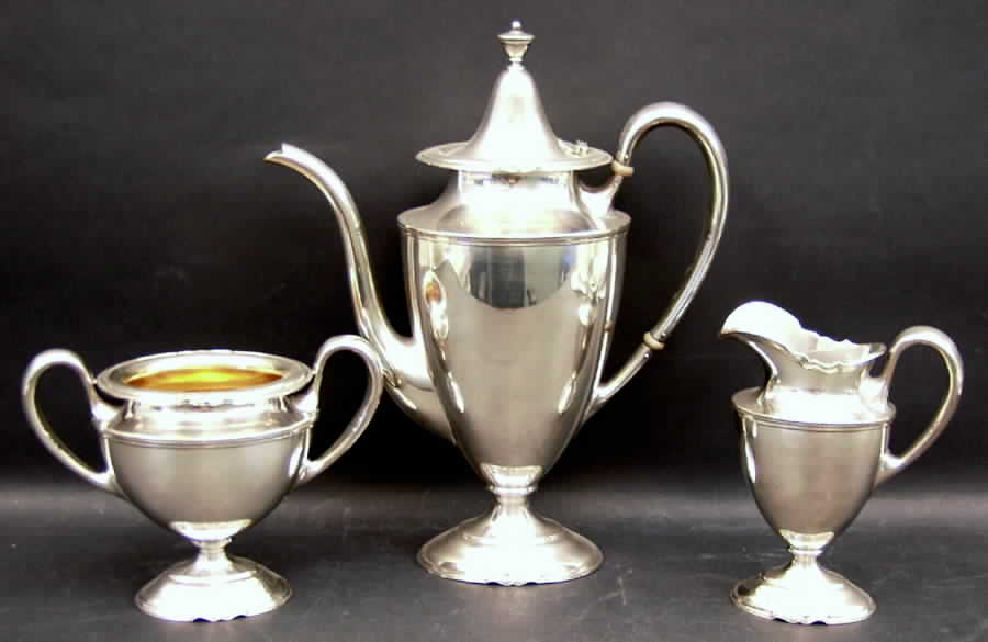Marie Louise (Sterling, Hollowware) 3 Piece Demi Set by Shreve Silver-1