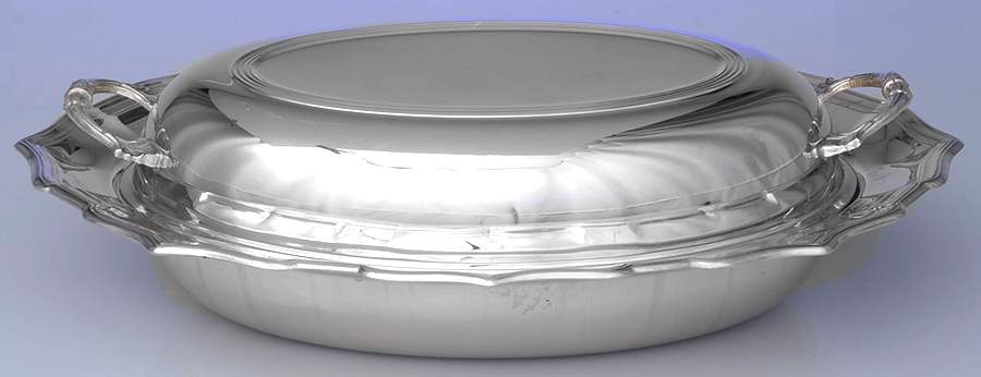 Chippendale (Silverplate, Hollowware) Double Vegetable Bowl by Sheffield Silver Co (USA)-1