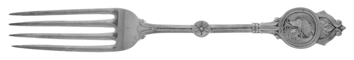 Medallion (Sterling-Coin, 1870) Fork by Schulz & Fischer-1