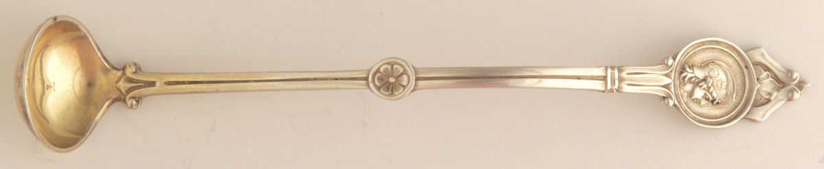 Medallion (Sterling-Coin, 1870) Coin Mustard Spoon by Schulz & Fischer-1