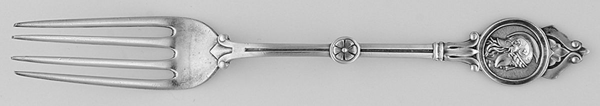 Medallion (Sterling-Coin, 1870) Youth Fork by Schulz & Fischer-1