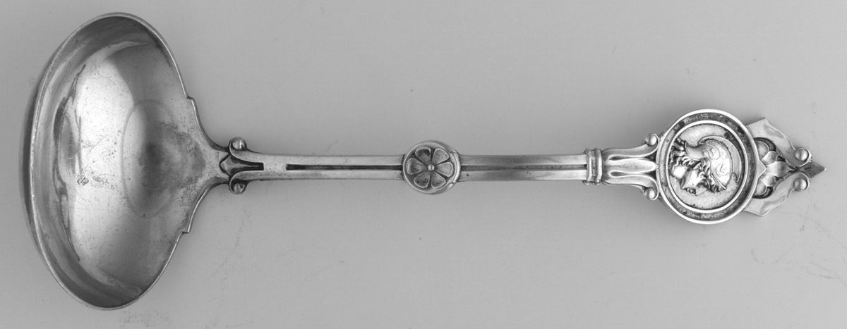 Medallion (Sterling-Coin, 1870) Coin Solid Piece Cream Ladle by Schulz & Fischer-1