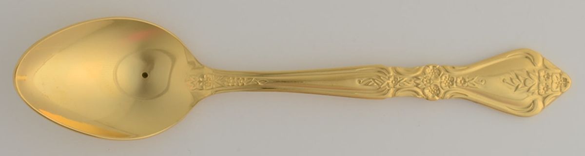 Gold Kings Berry (Gold Electroplate) Place/Oval Soup Spoon by Stanley Roberts-1
