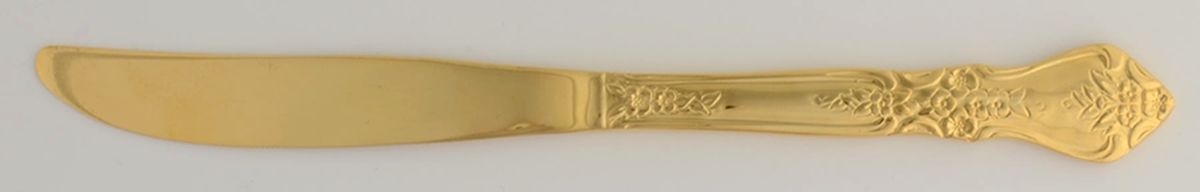 Gold Kings Berry (Gold Electroplate) Modern Solid Knife by Stanley Roberts-1