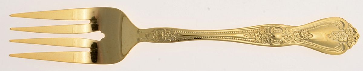 Gold Precious Rose (Gold Electroplate) Individual Salad Fork by Stanley Roberts-1