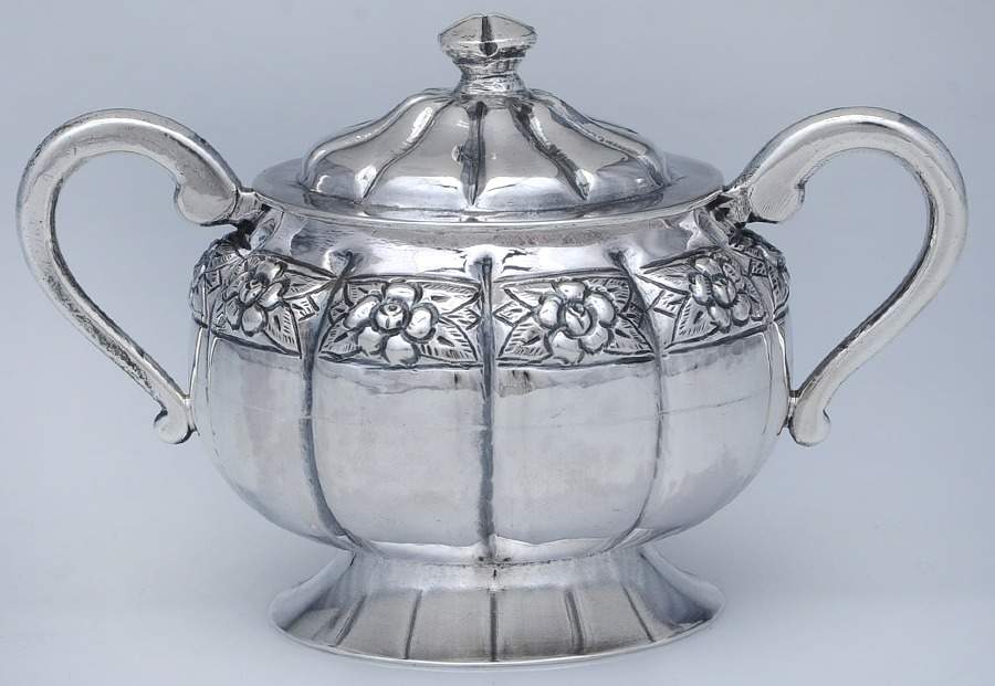 SBN2 (Sterling, Hollowware) Miniature Sugar Bowl with Lid by Sanborns (Mexico)-1