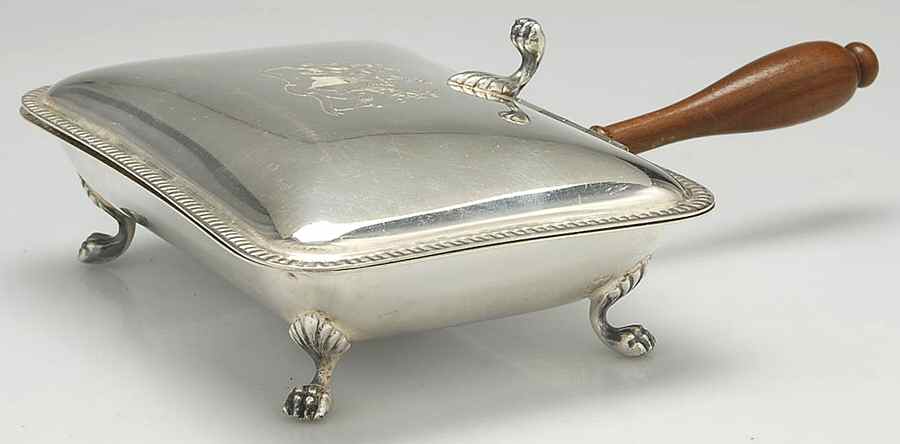 268 (Silverplate, Hollowware) Silent Butler with Hinged Lid by Sheffield Silver Co (USA)-1