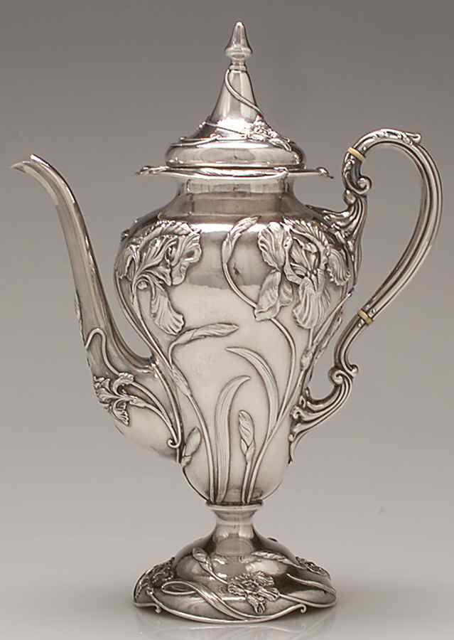 SHR13 (Sterling, Hollowware) Coffee Pot by Shreve Silver-1